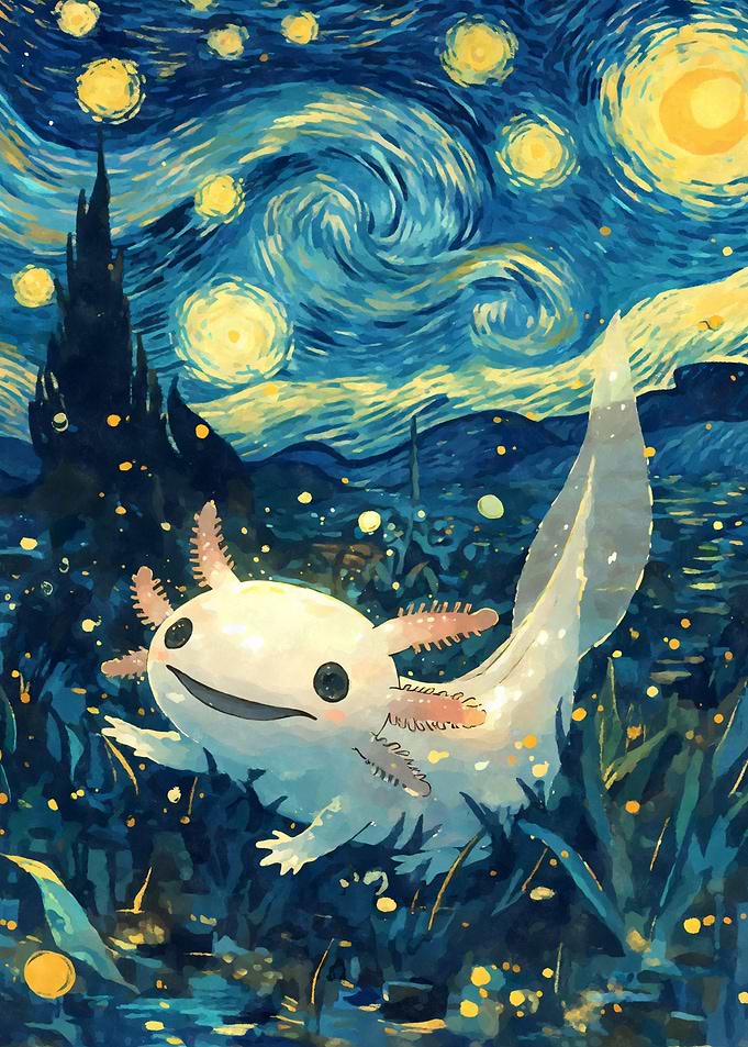 Axolotl Starry Night