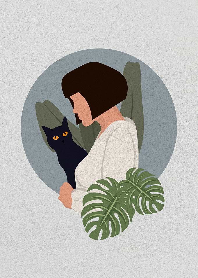 The girl behind the leaves