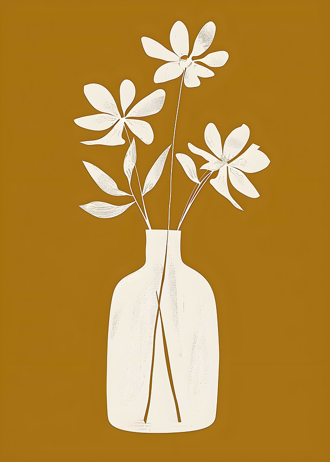 flowers vase Boho Abstract