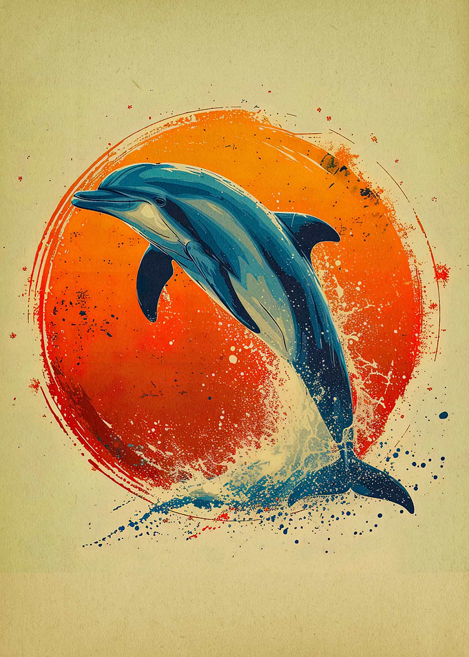 watercolor dolphin animal