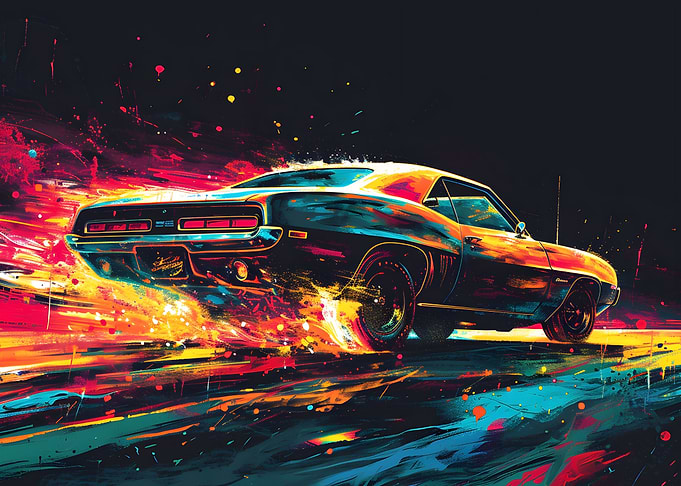 Abstract Muscle Car Deco