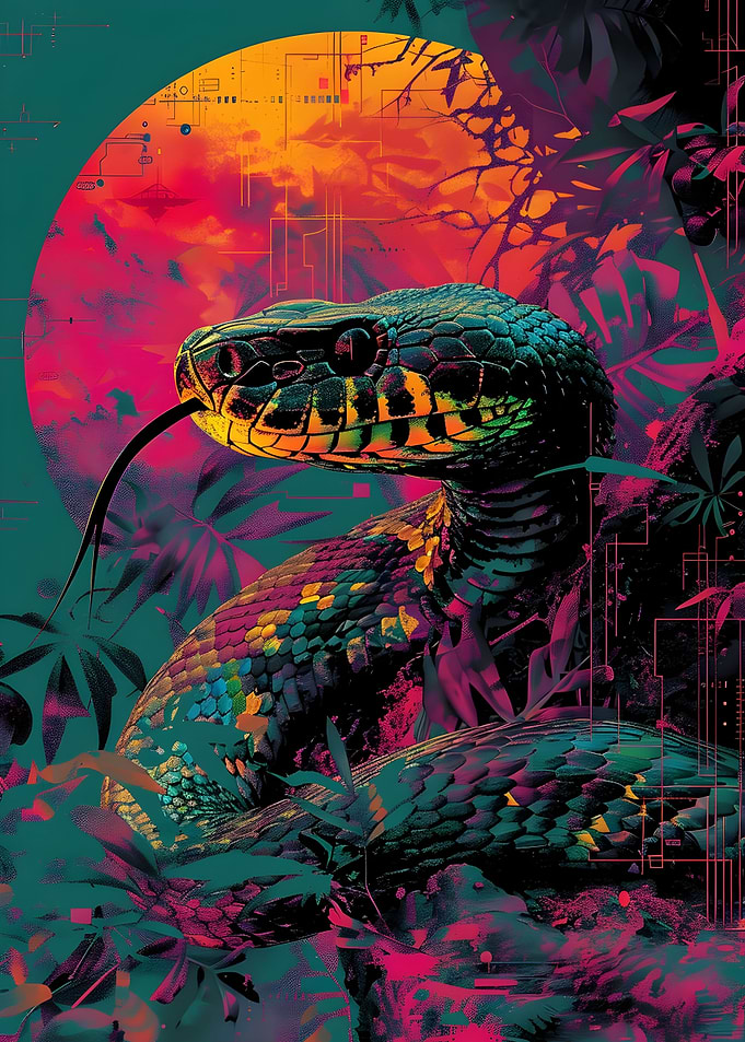 Snake glitched effect