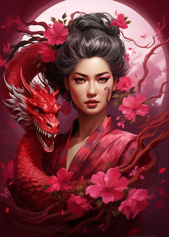 Elegance of geisha Dragon