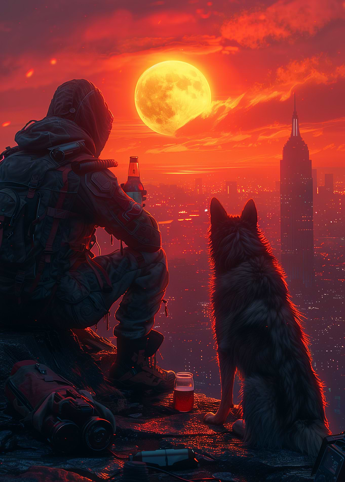 Sunset with my Dog