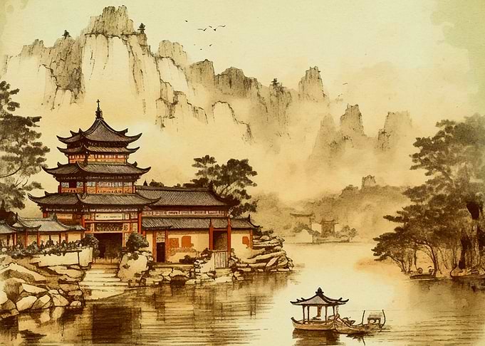 Vintage Chinese Landscape