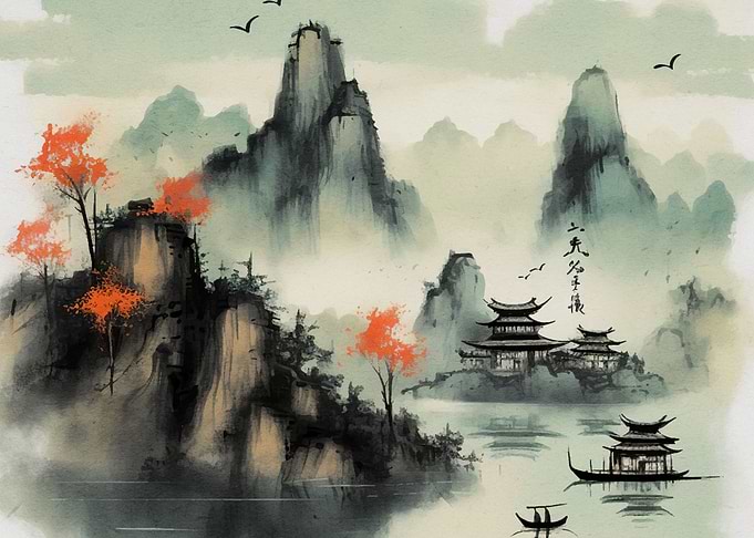 Vintage Chinese Landscape