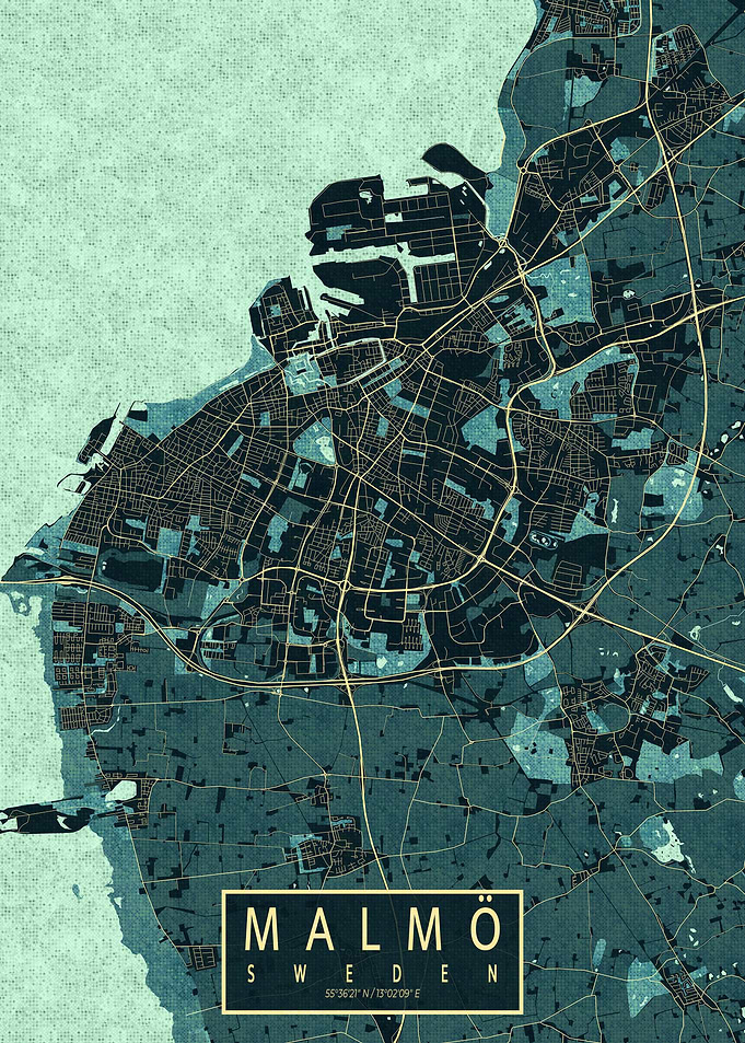 Malmo City Map Summer