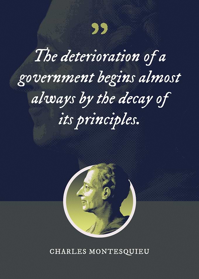 The deterioration of a