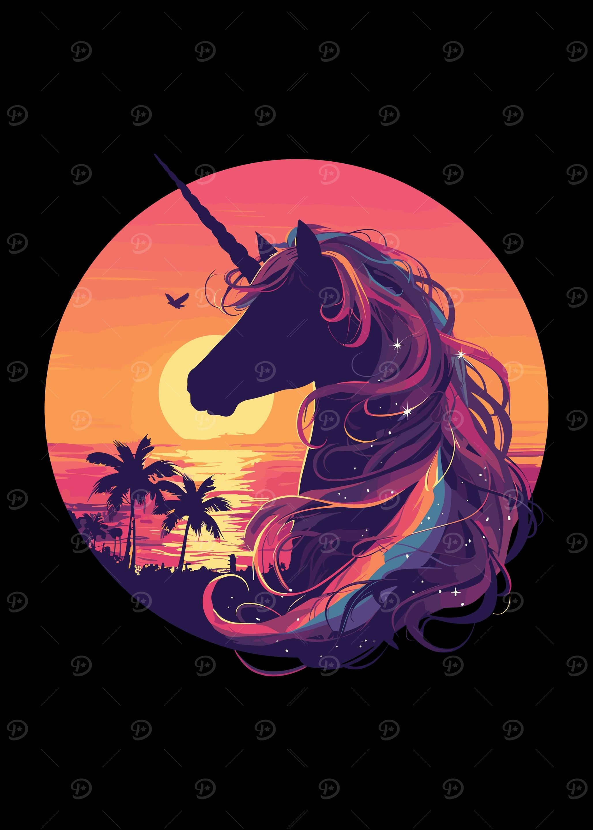 Mystical Sunset Unicorn