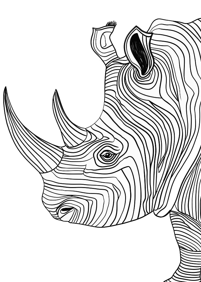 Lines art rhinoceros