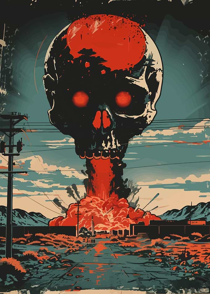 Retro Skull explosion