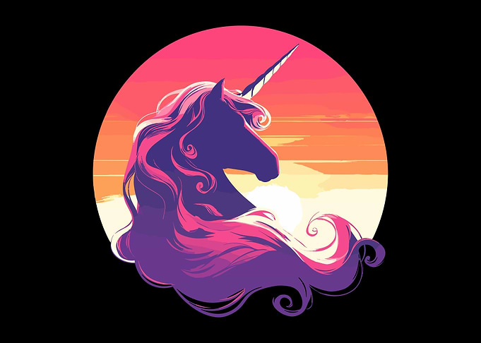 Mystical Sunset Unicorn