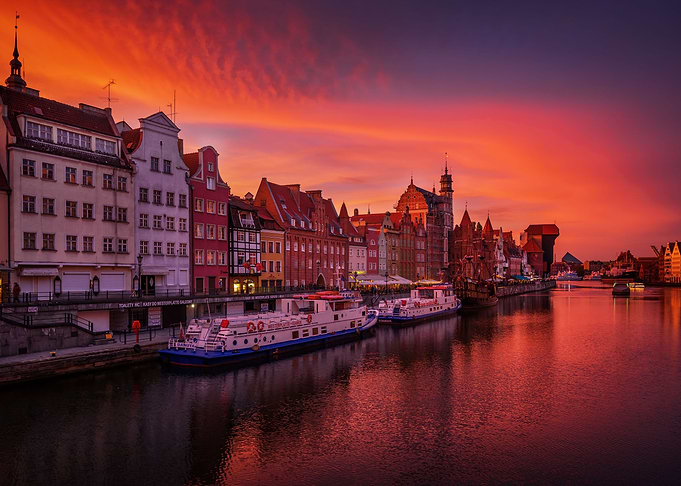 Gdansk Skyline At Twilight