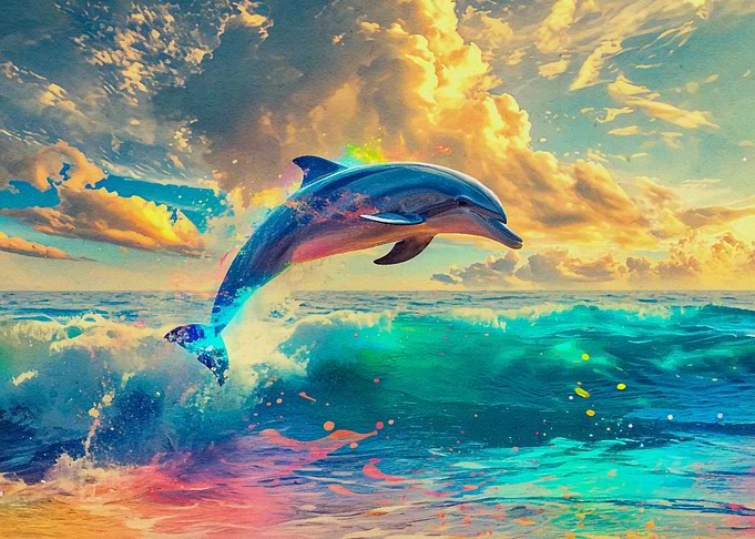 watercolor dolphin animal