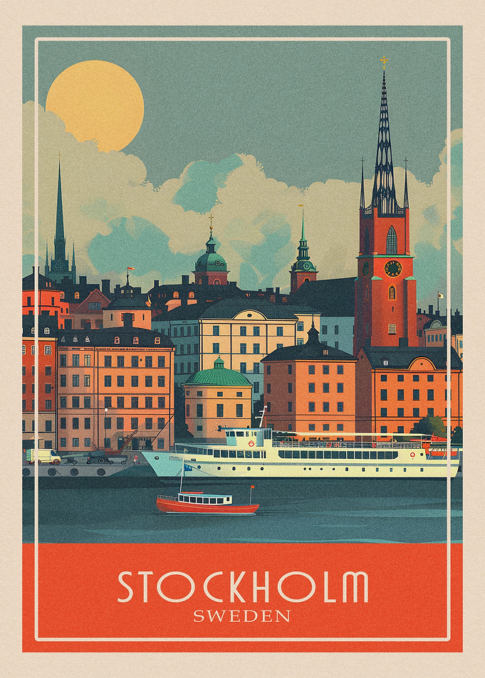 Stockholm Travel Poster