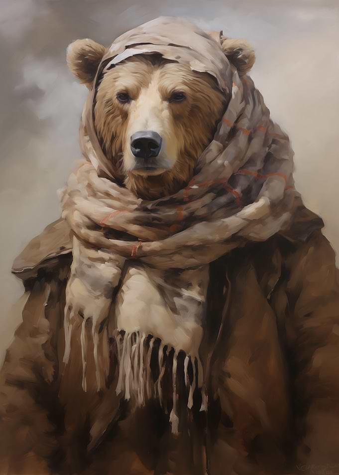 Freezing Brown Bear