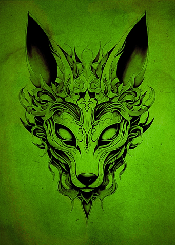 Kitsune Mask Green