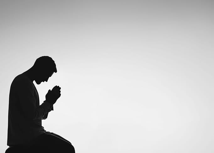 Man young praying shadow s