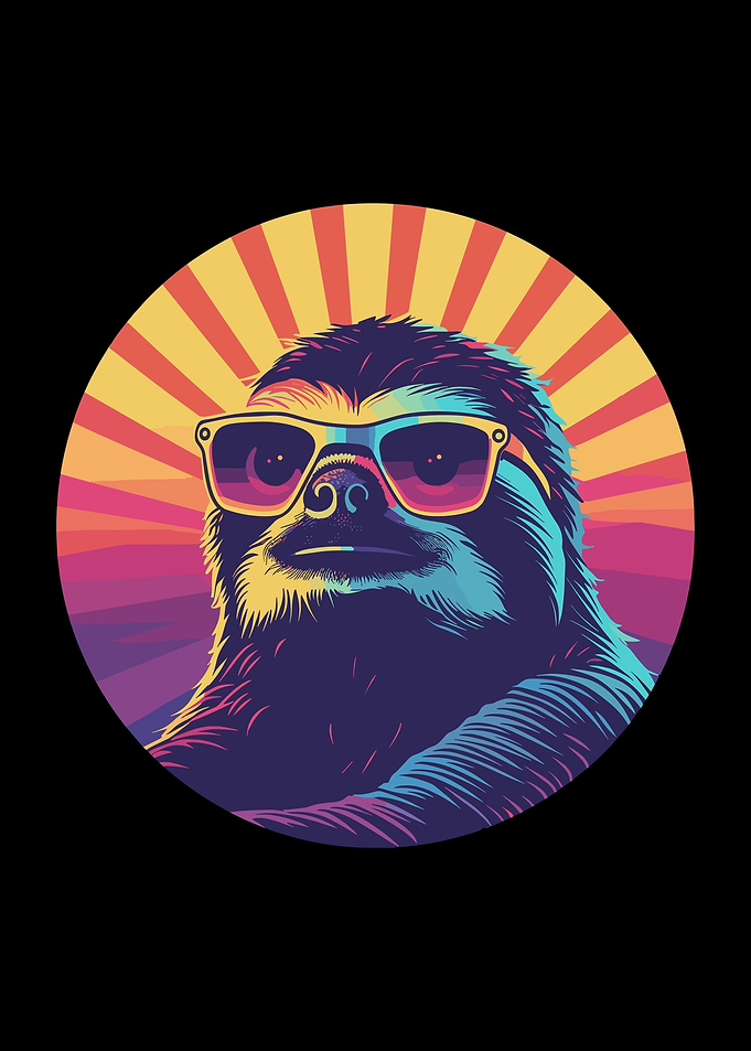Retro Sunset Sloth