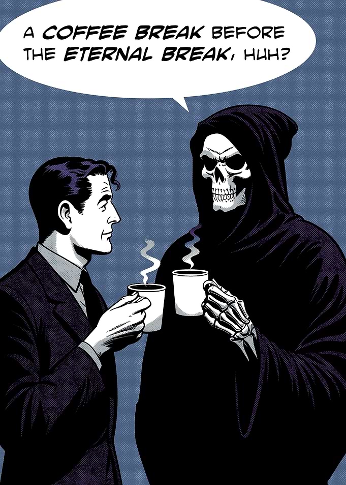Grim Reaper coffee break