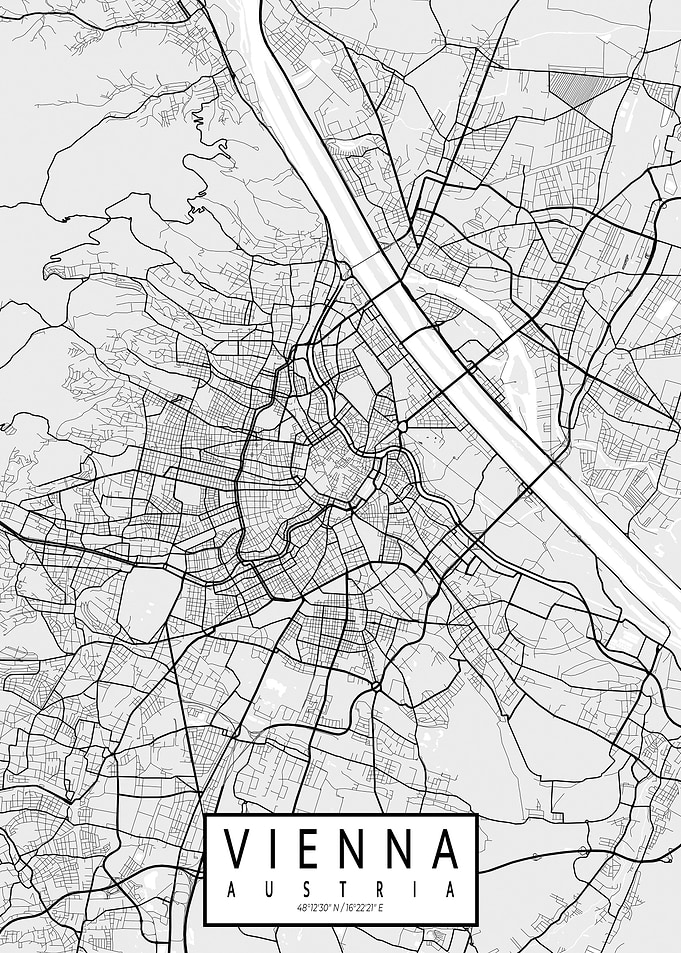 Vienna City Map Light
