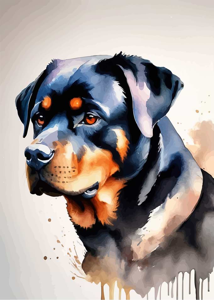 Rottweiler watercolor