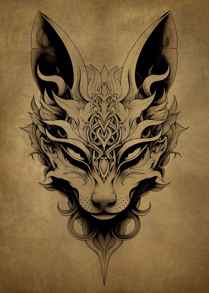 Kitsune Mask Copper