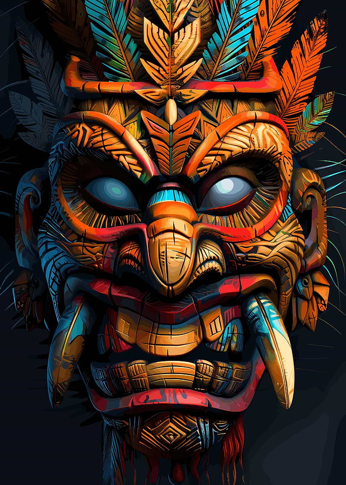 Indigenous Tribe Tiki Mask