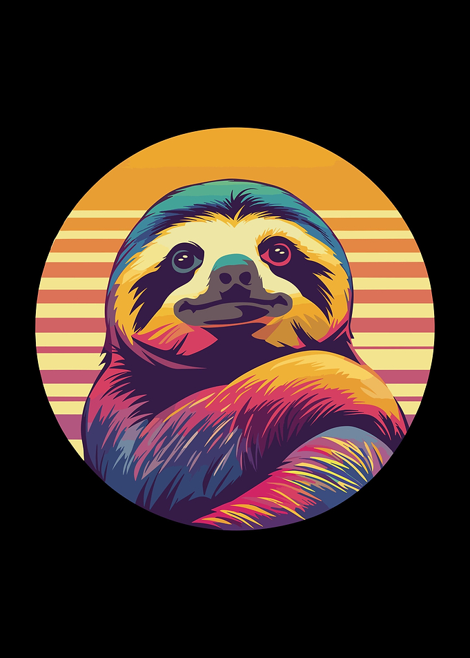 Retro Sunset Sloth