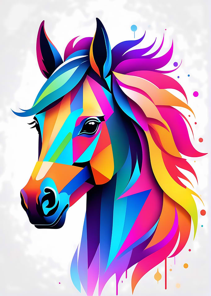 Geometric Color Horse