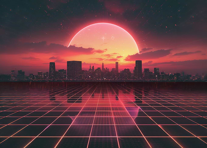 Retro wave 80s Landscape