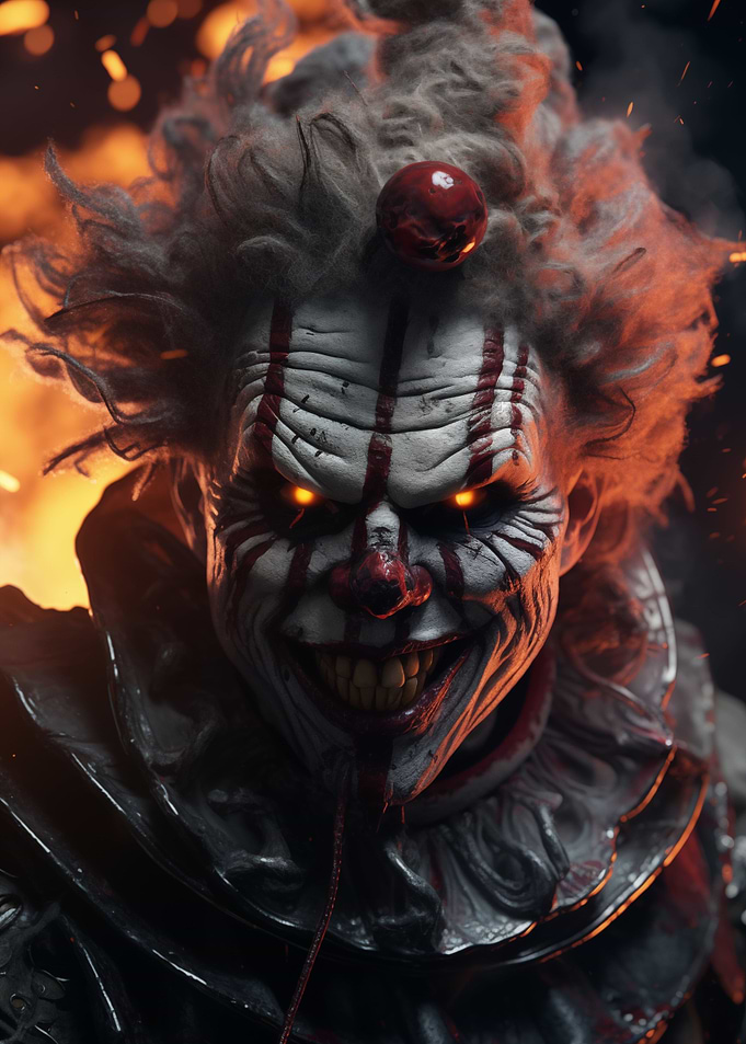 scary clown from horror