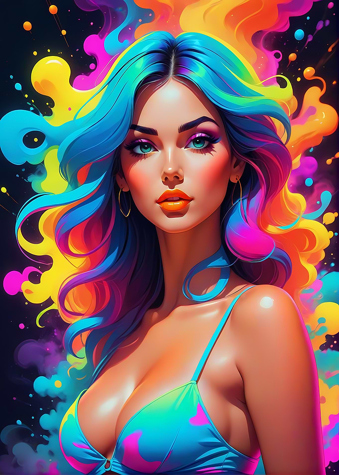 Woman bold neon