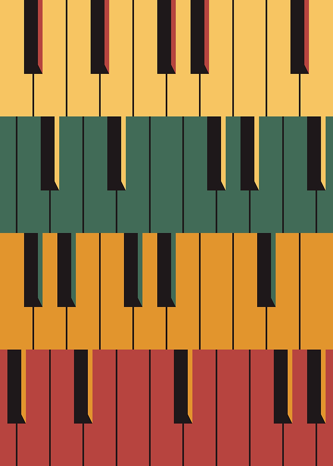 Abstract long piano