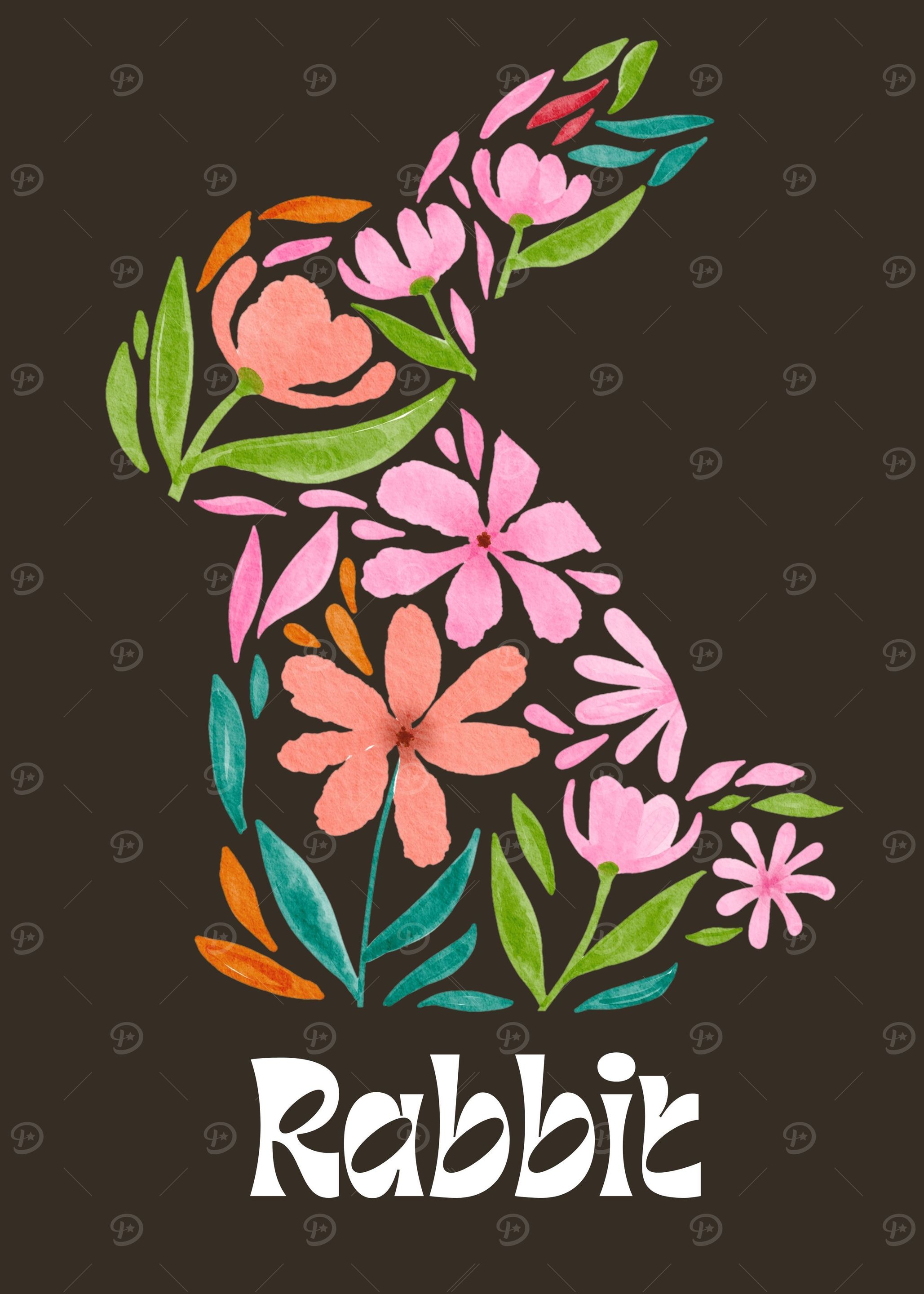 Floral Rabbit Botanical