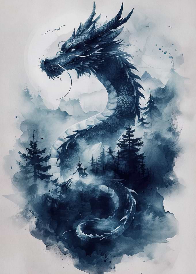 watercolor dragon
