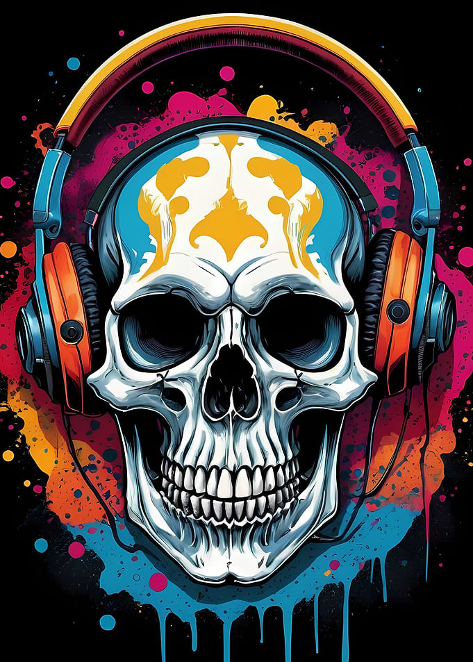 Skull With Headphones 5