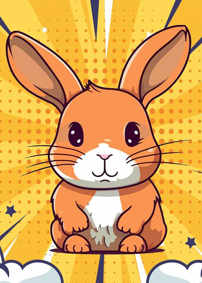 Cartoon Rabbit Playful