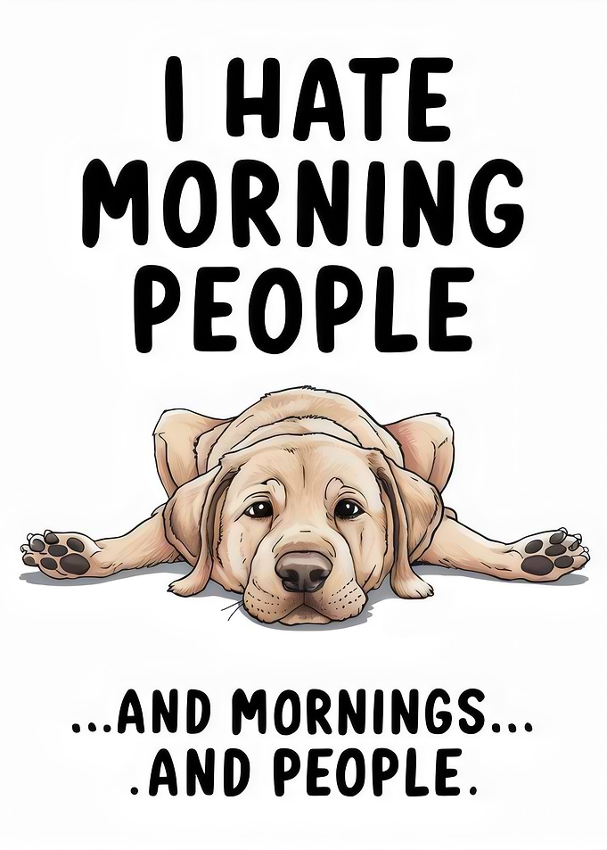 Morning People Sarcasm Dog