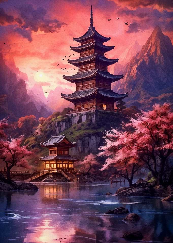 japanese moon landscape