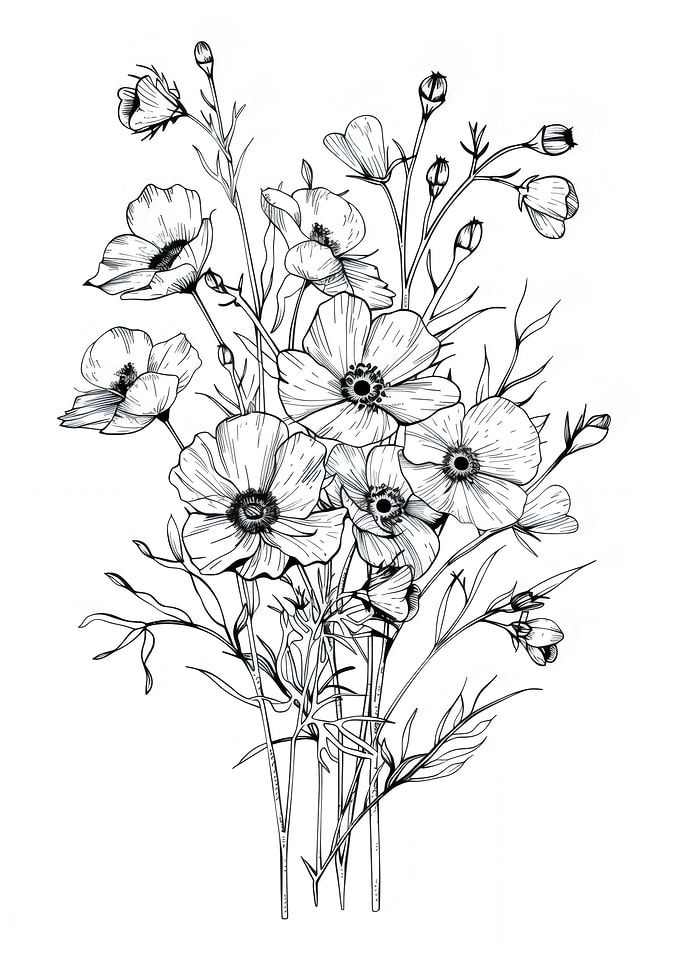 Floral Ink Elegance