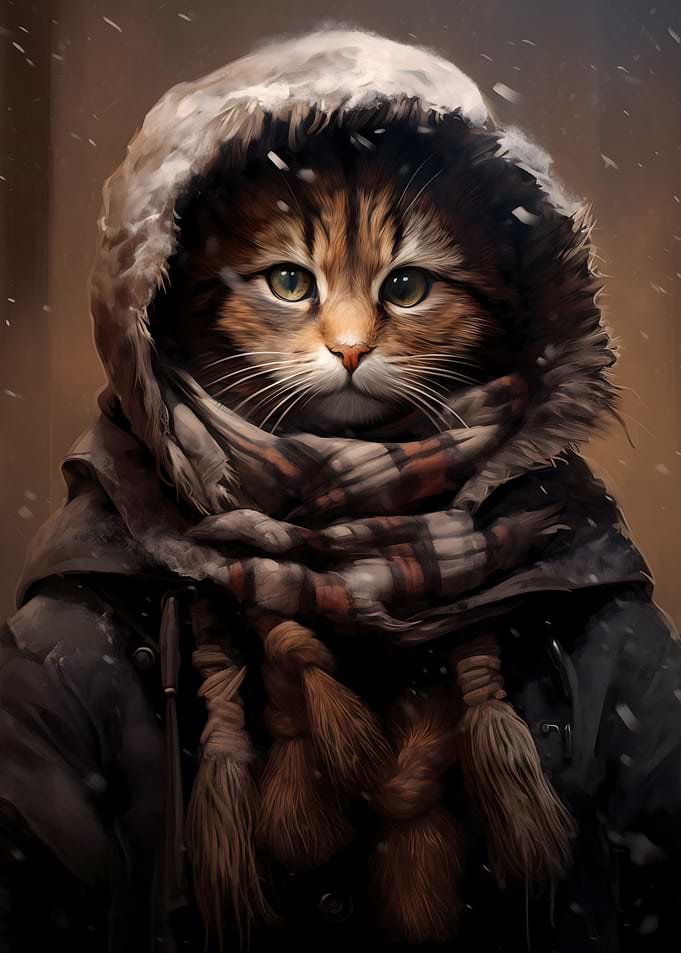 Cute Winter Cat