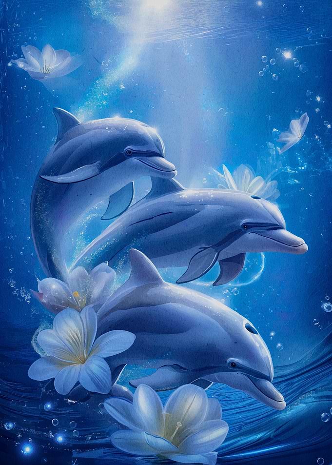 watercolor dolphin