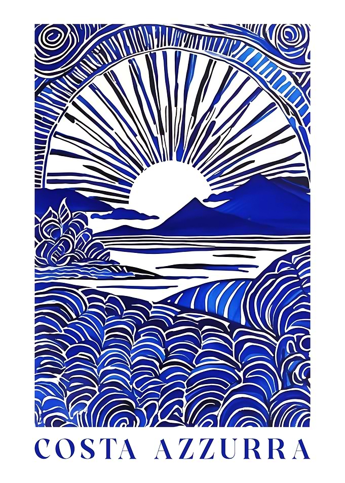 Costa Azzurra Indigo Print