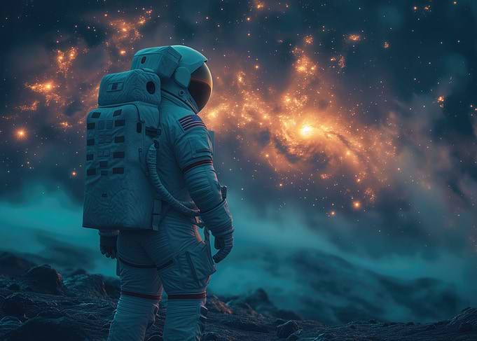 Astronaut and planet