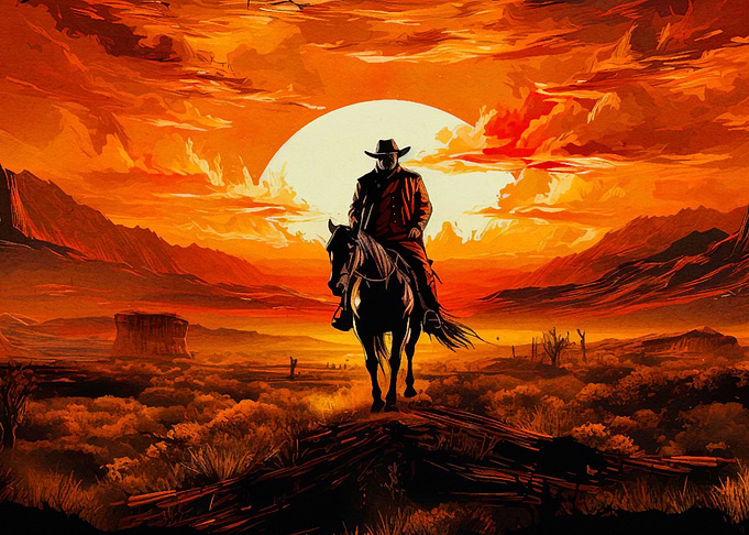cowboy in the desert