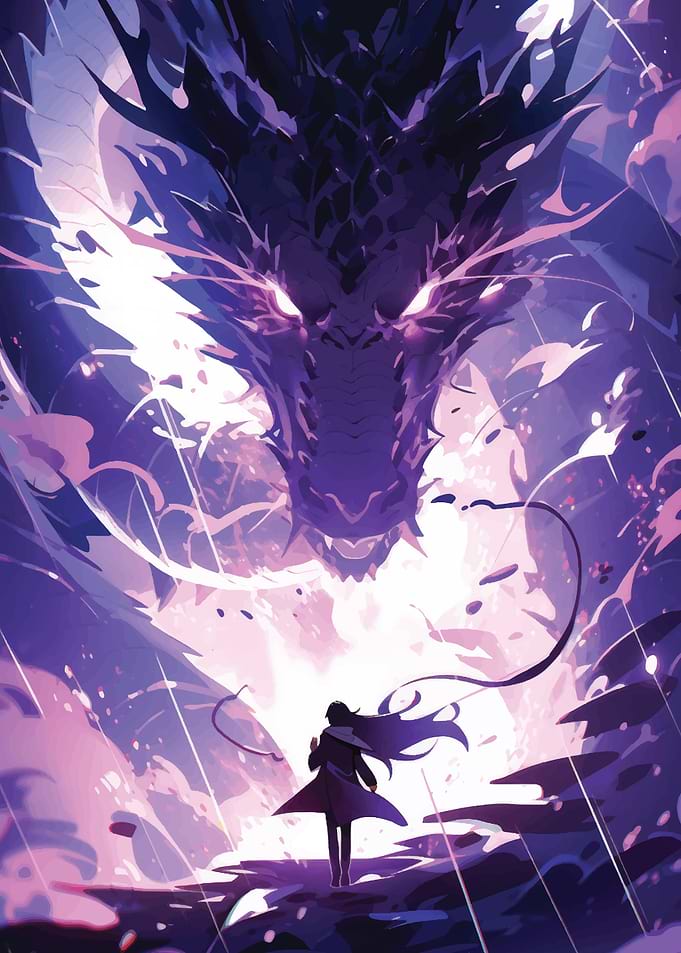 Anime Samurai with Dragon