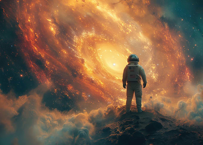 Astronaut and planet