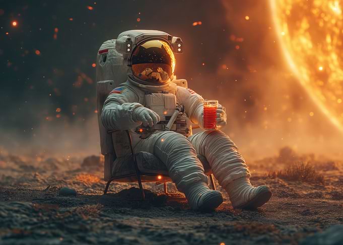 Astronaut and drink