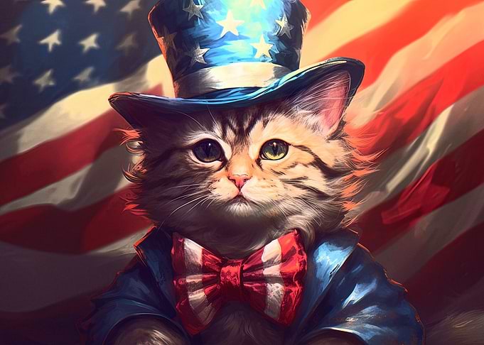 Cartoon Cat in Hat Art